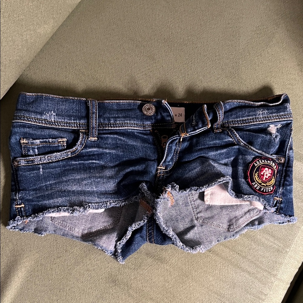 Abercrombie & Fitch Distressed Blue Jean Shorts